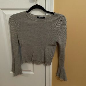 Striped Blouse with Peplum Sleeves